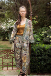 ‘Love Grows Wild’ Boho Linen Bee Print Cropped Artist Pants