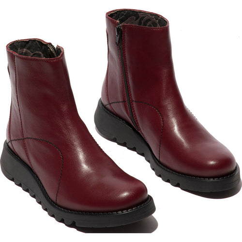 Fly London ‘Sagu' Zip Up Leather Ankle Boots - Wine