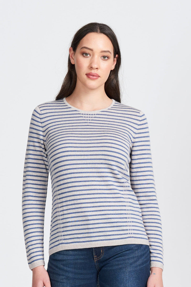 Royal Merino Tuck Stitch Stripe Jumper - Various Colours