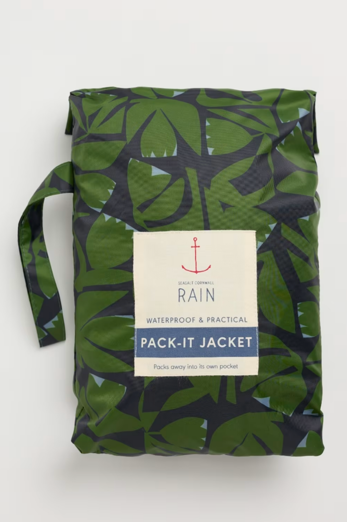 Seasalt Cornwall - Pack It Waterproof Jacket III - Floral Cutout Forest Green