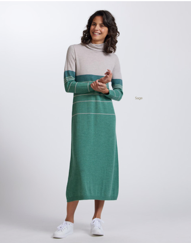 Royal Merino Stripe Sweater Dress - Various Colours