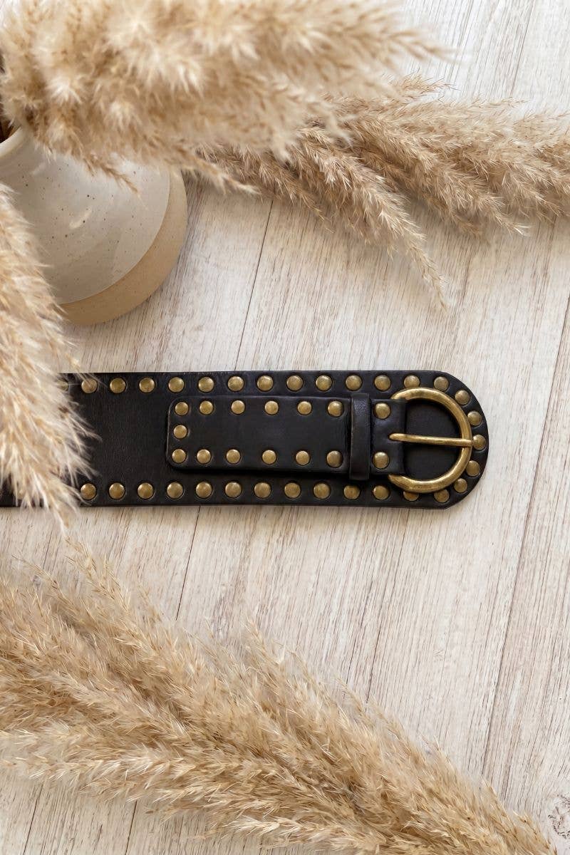 Apolo - Sash Leather Belt - Black