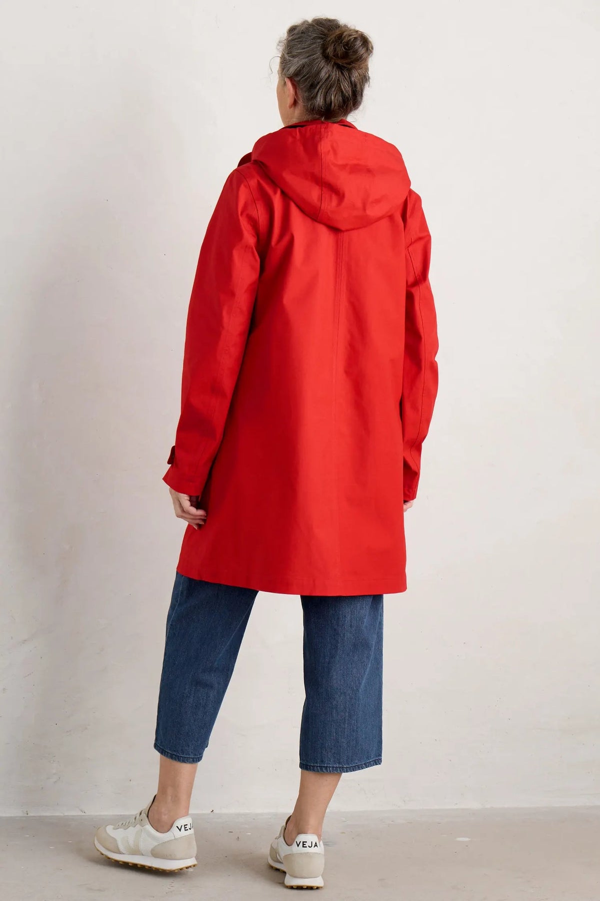 Seasalt Cornwall - Cloudburst Waterproof Mac Jacket - Tomato