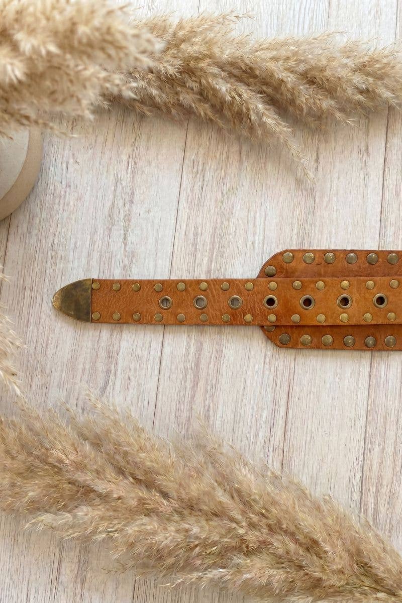 Apolo - Sash Leather Belt - Light Brown