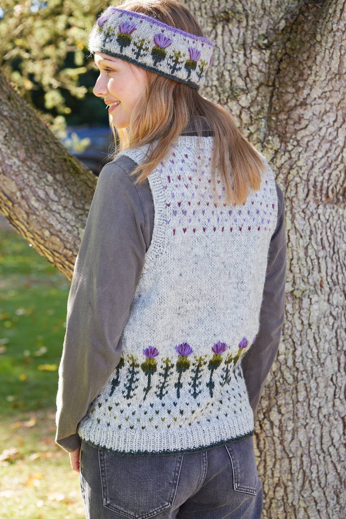Wildflower - Thistle Knit Vest – Hand Embroidered Wool