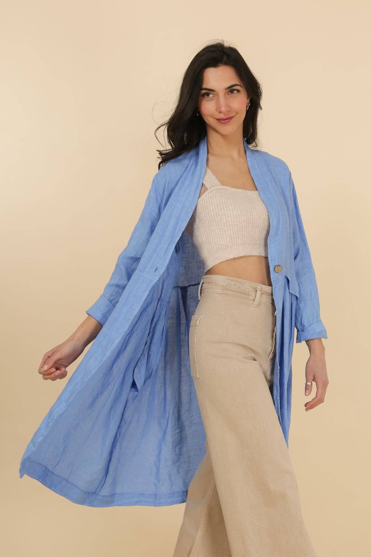 Italian Linen Jacket W Pockets