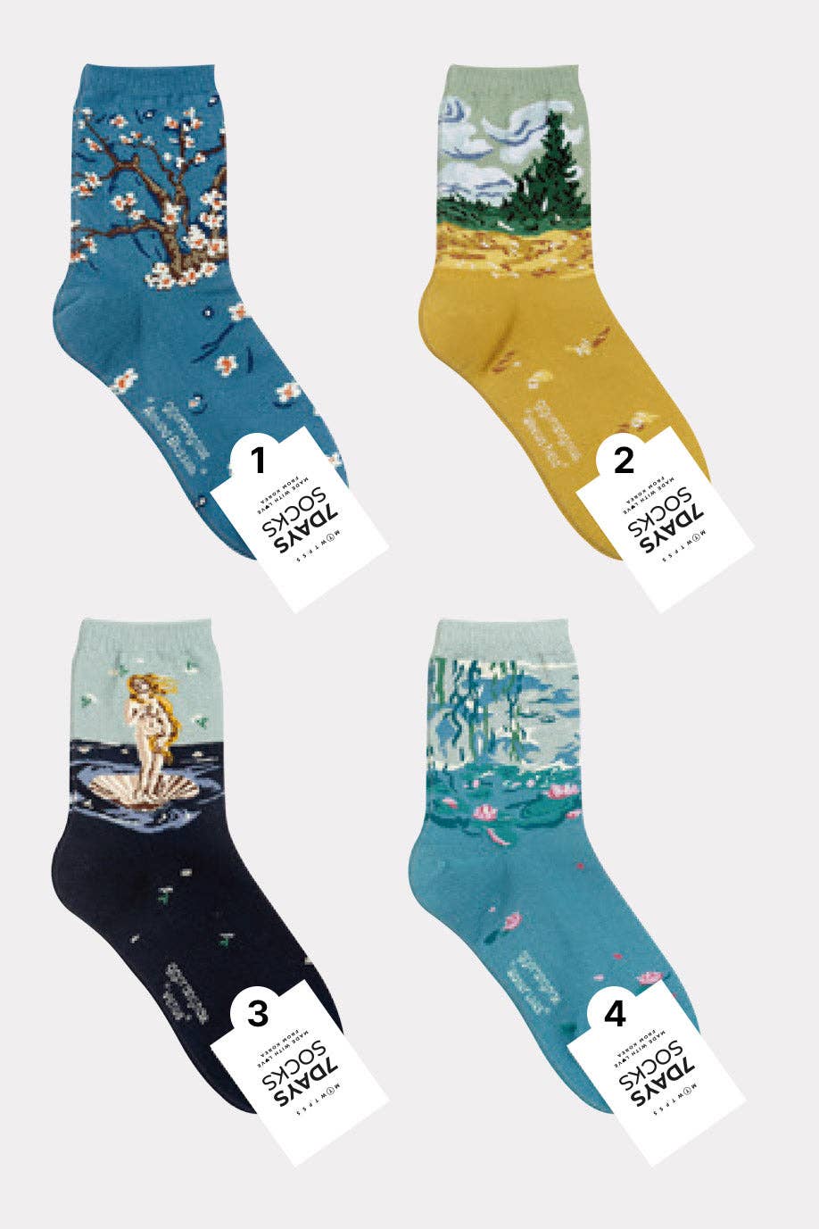 Women's Crew Famous Painting 3 Socks