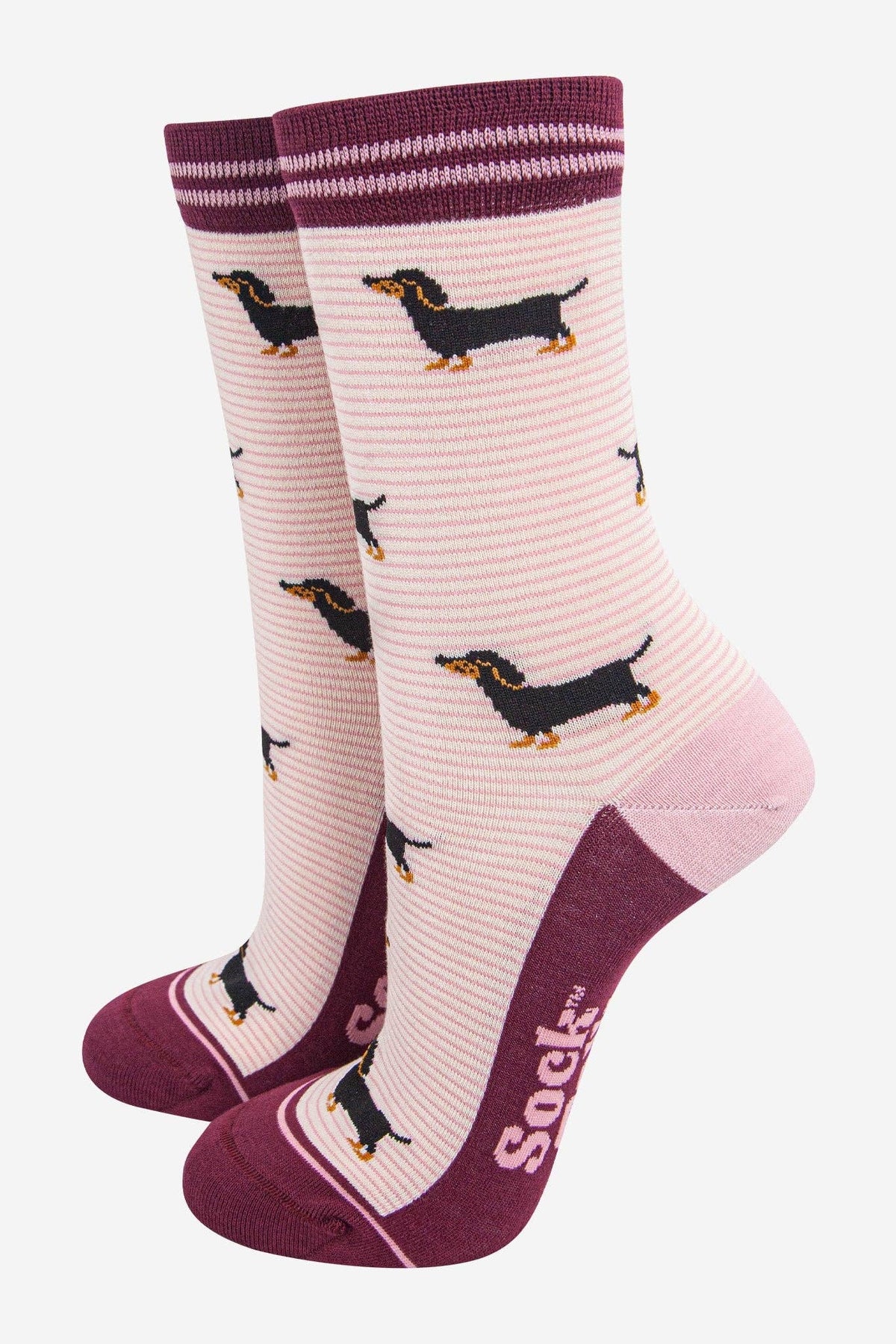 Women's Bamboo Ankle Socks Gift Set Trio - Autumn Sausage Dog