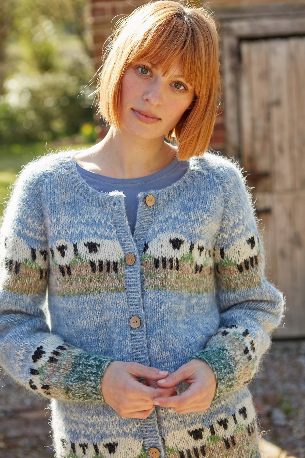 Shepherd’s Meadow – Hand-Knited Longline Button Front Wool Mohair Cardigan