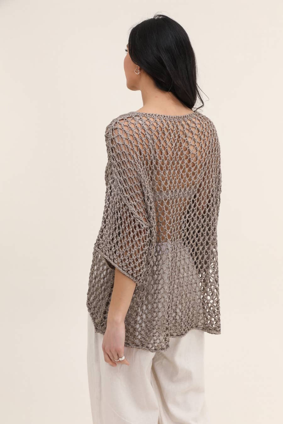 Italian Cotton Knit Sweater With Gold Star