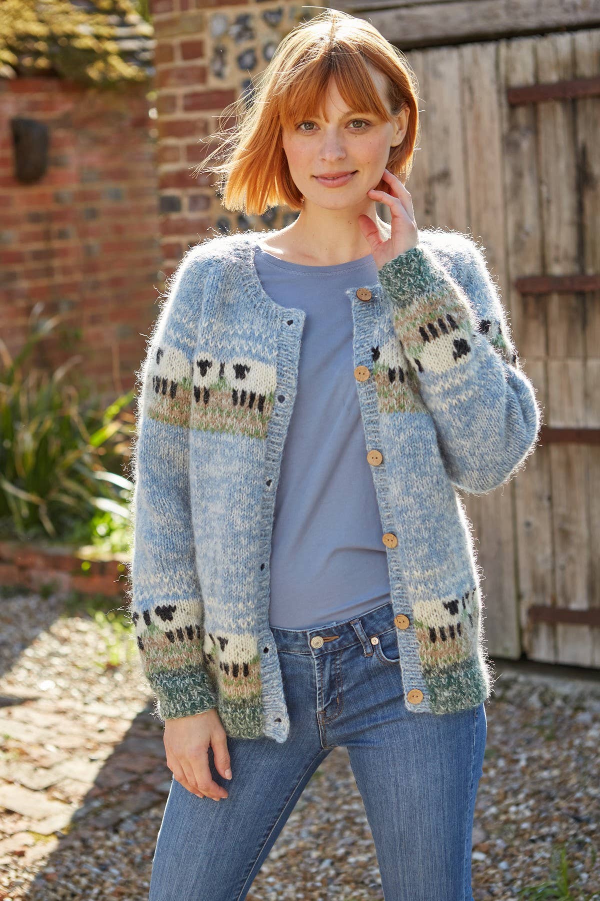 Shepherd’s Meadow – Hand-Knited Longline Button Front Wool Mohair Cardigan