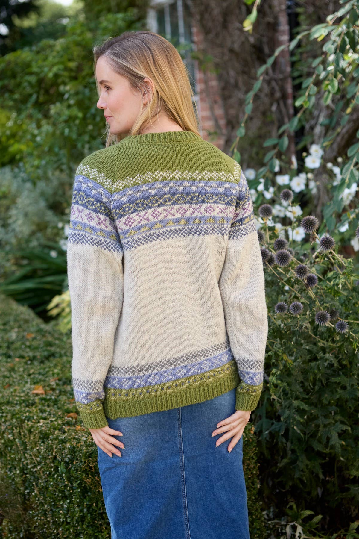Highland - Olive Cardigan – Fair Isle Wool Knit