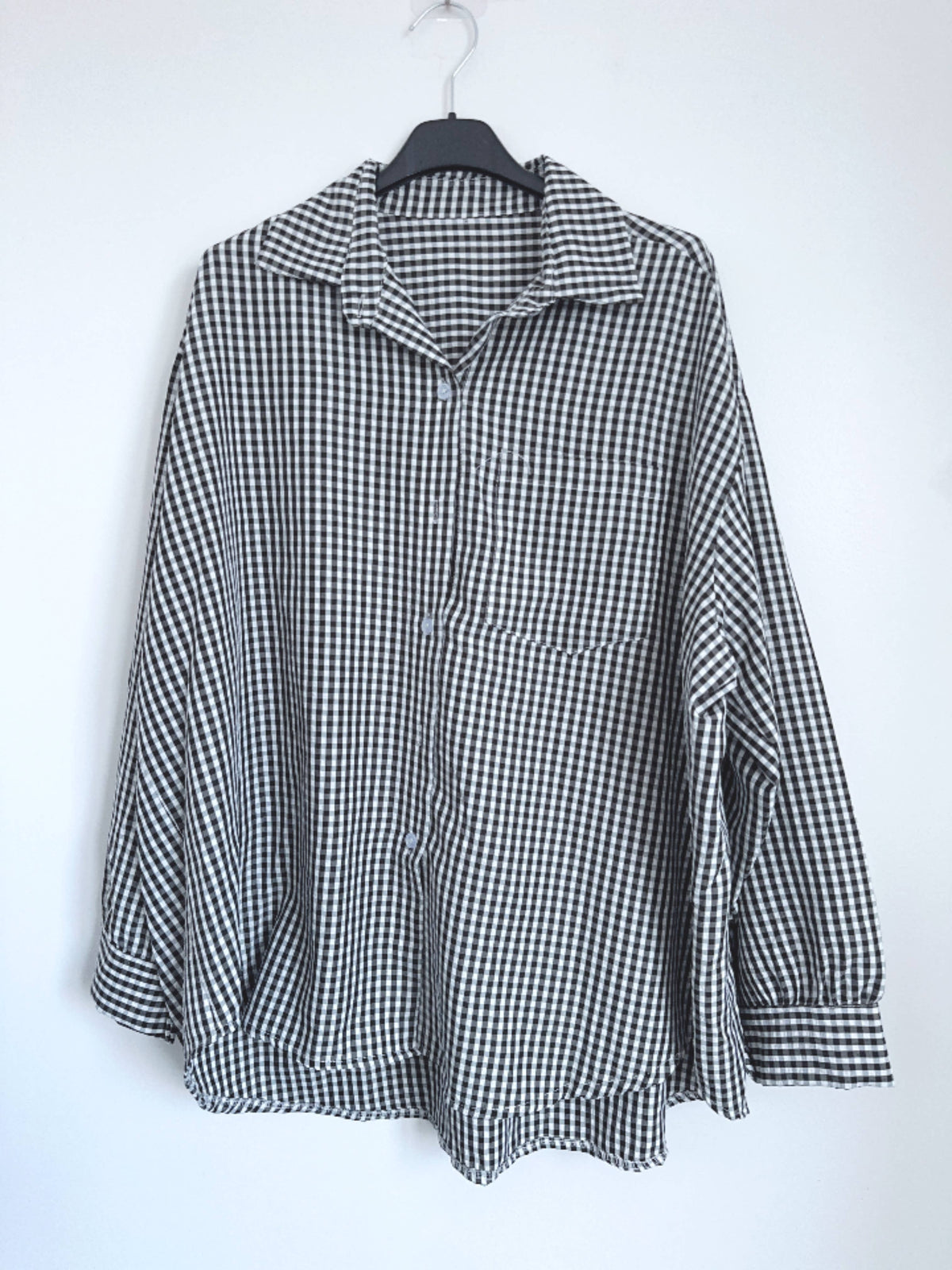 Italian Loose small-check shirt