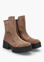 Fly London 'Egli' Velcro Suede Ankle Boots - Taupe