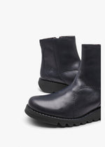 Fly London ‘Sagu' Zip Up Leather Ankle Boots - Navy