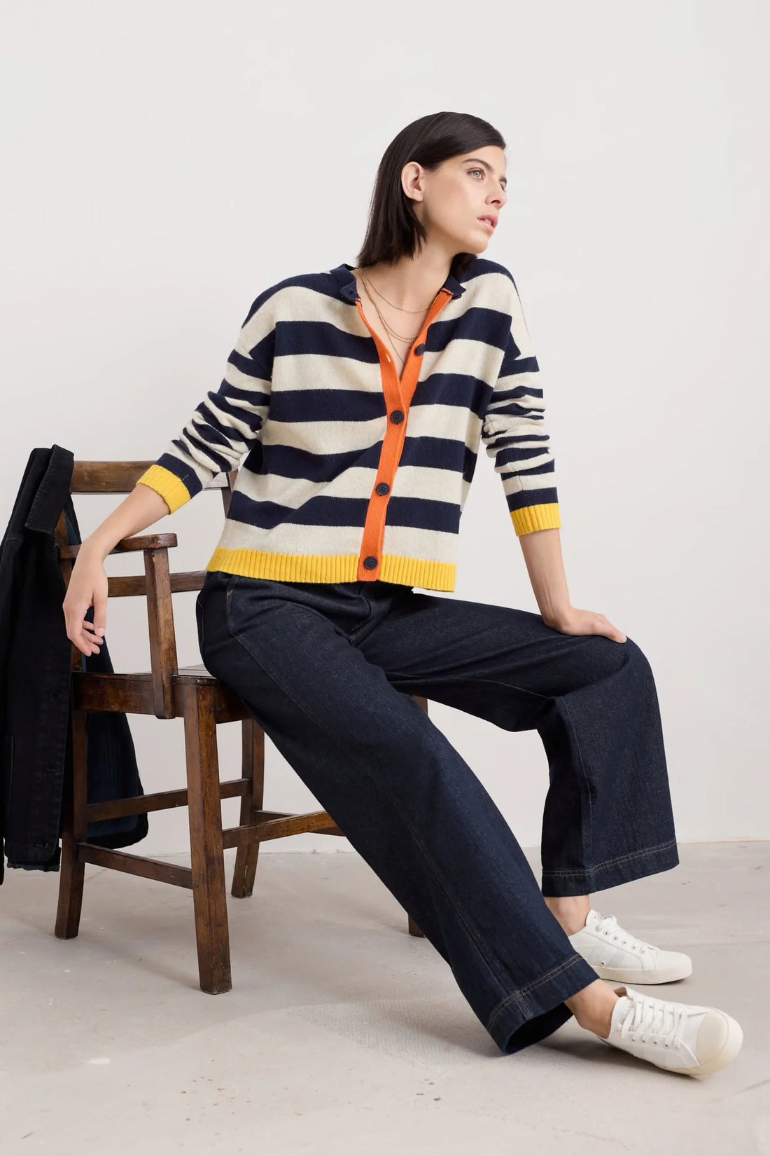 Seasalt Cornwall - Pinwell Cardigan - Bright Shape Maritime Mix