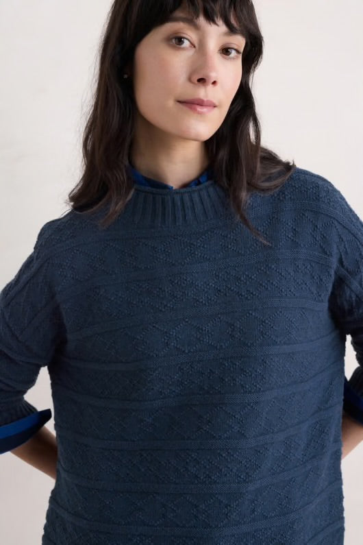 Seasalt Cornwall - Penkestle Knitted Jumper - Maritime