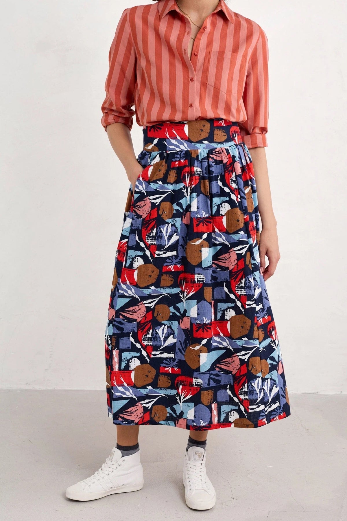 Seasalt Cornwall - Mevagissey Skirt - Marine Forms Mussel