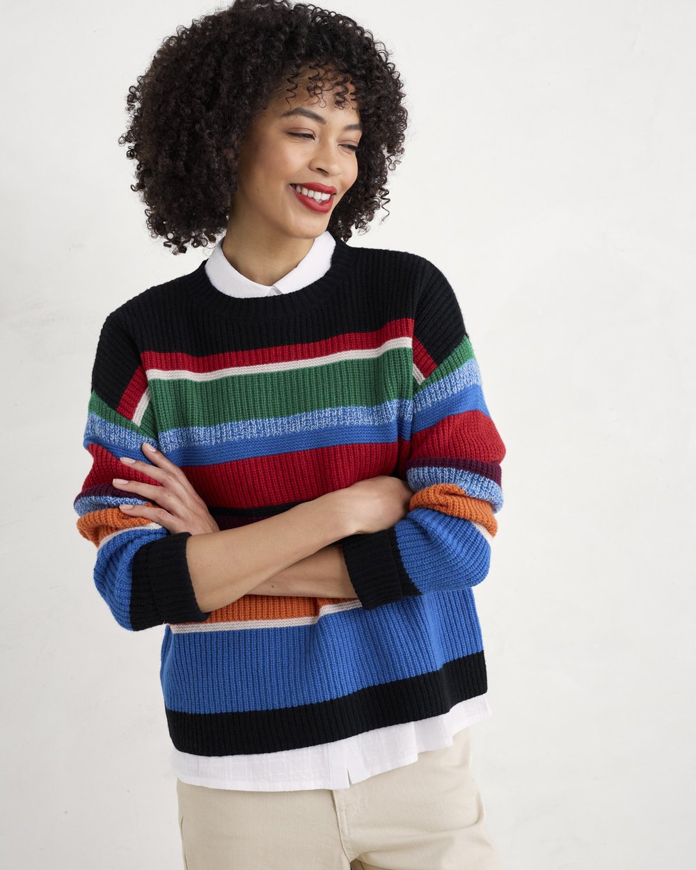Seasalt Cornwall - Thorn Berry Merino Jumper - Upton Multi Onyx