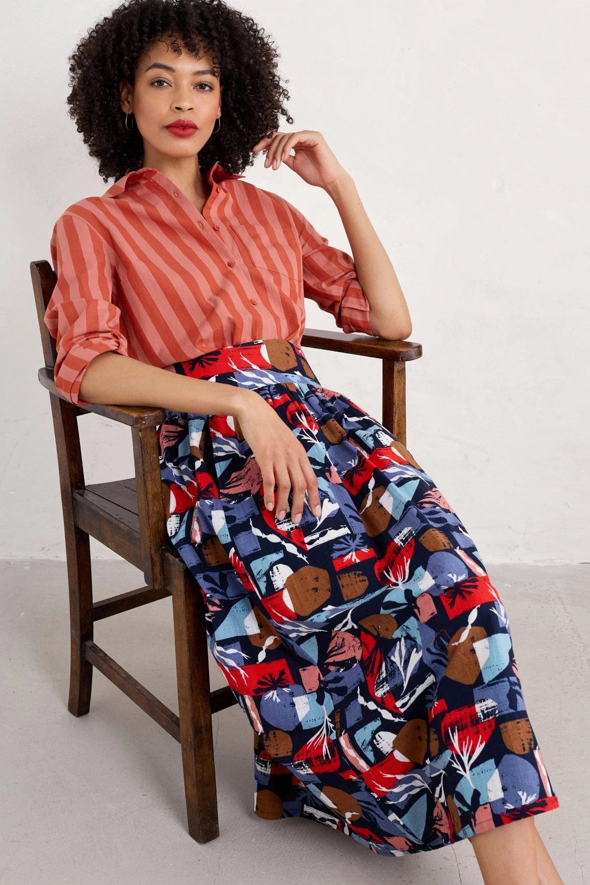 Seasalt Cornwall - Mevagissey Skirt - Marine Forms Mussel
