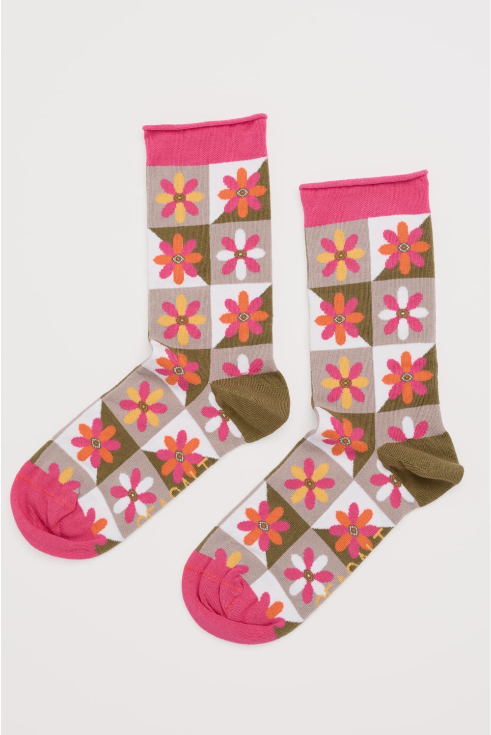 Seasalt Cornwall - Women's Arty Socks - Floral Patchwork Tulip