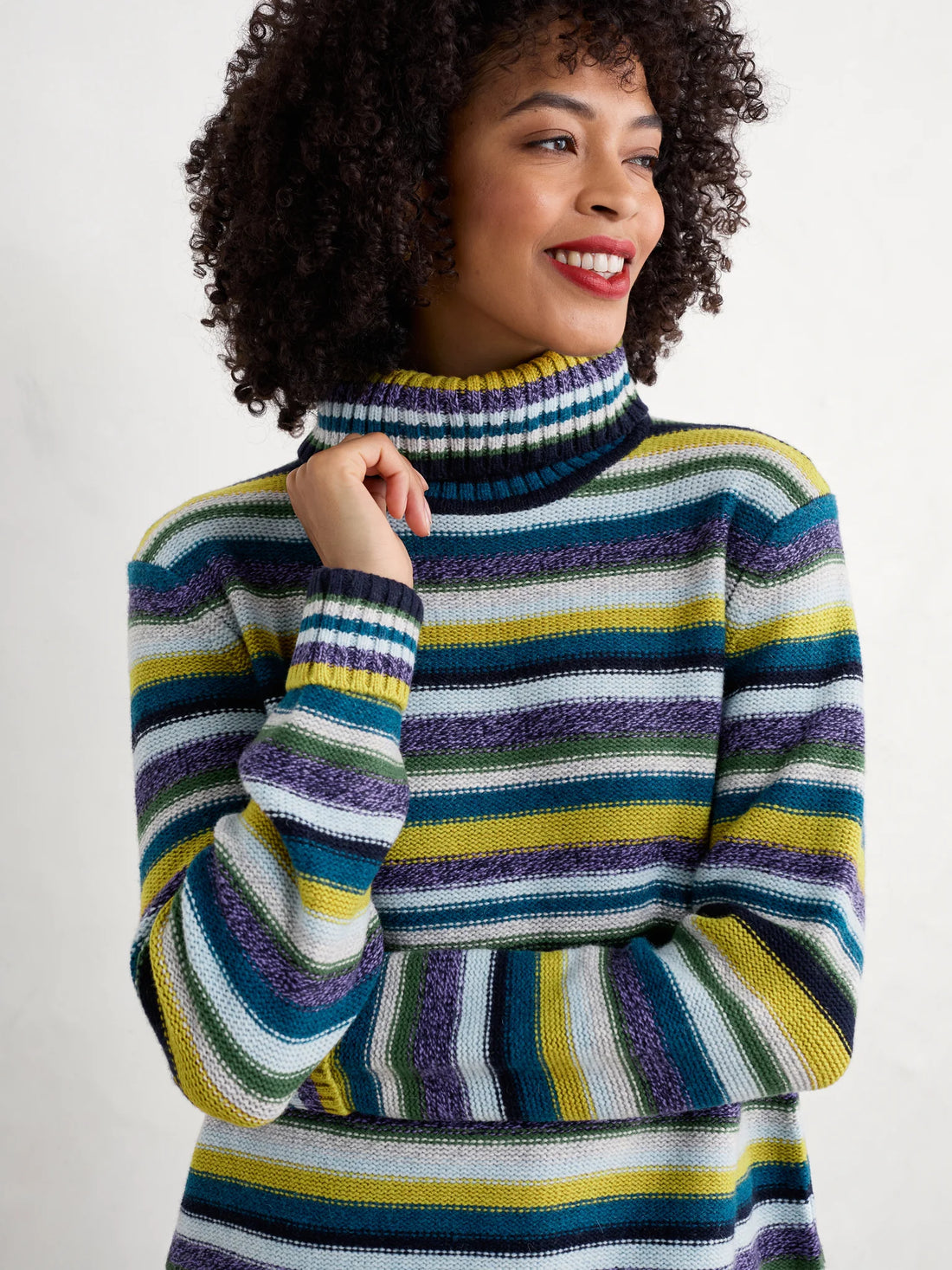 Seasalt Cornwall - Braque Jumper - Concertina Dark Citron Multi