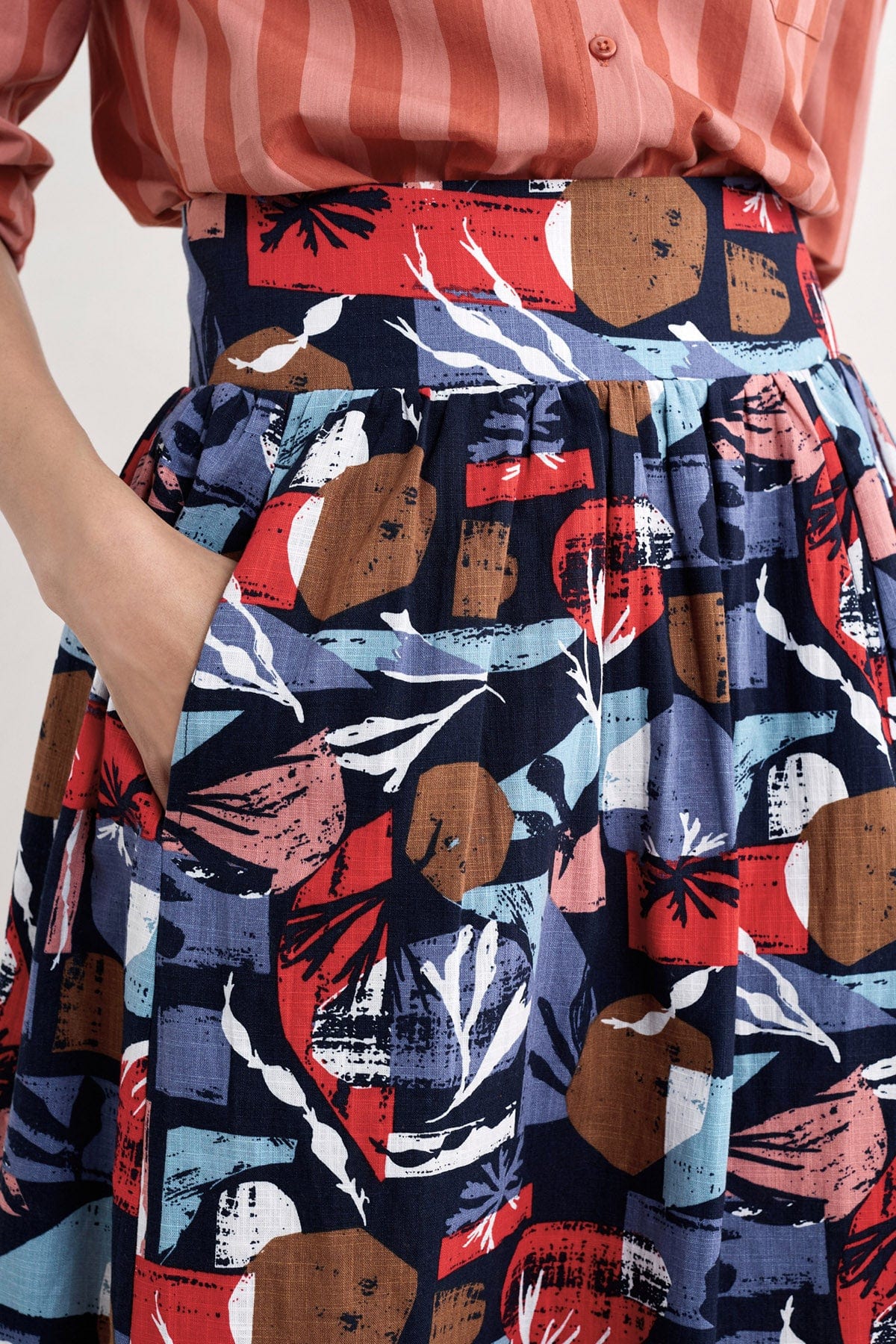 Seasalt Cornwall - Mevagissey Skirt - Marine Forms Mussel
