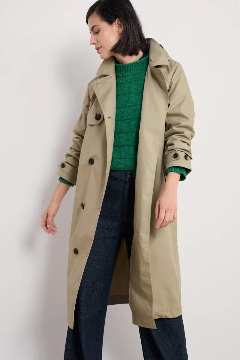Seasalt Cornwall - Penweathers Waterproof Trench Coat - Seed