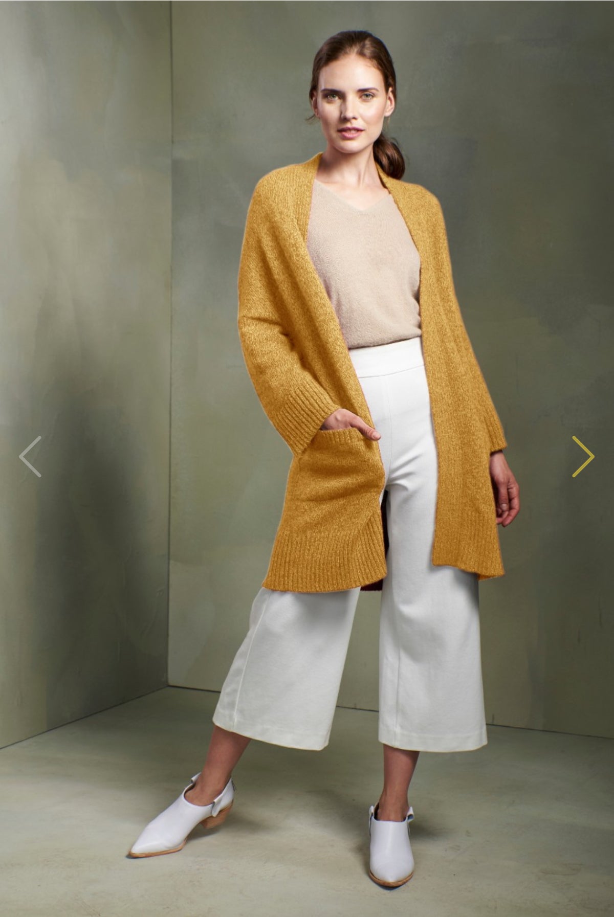 KUNA ‘Tila’ Baby Alpaca Long Cardigan - Mastard