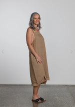 Montaigne ‘Lourdes’ Linen Singlet Dress Frayed Bottom Detail - Various Colours