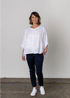 Montaigne ‘Agathe’ Short Sleeve Linen Shirt Top - One Size - Various Colours