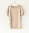 Montaigne European linen short sleeve top with semi cowl neck - Various Colours