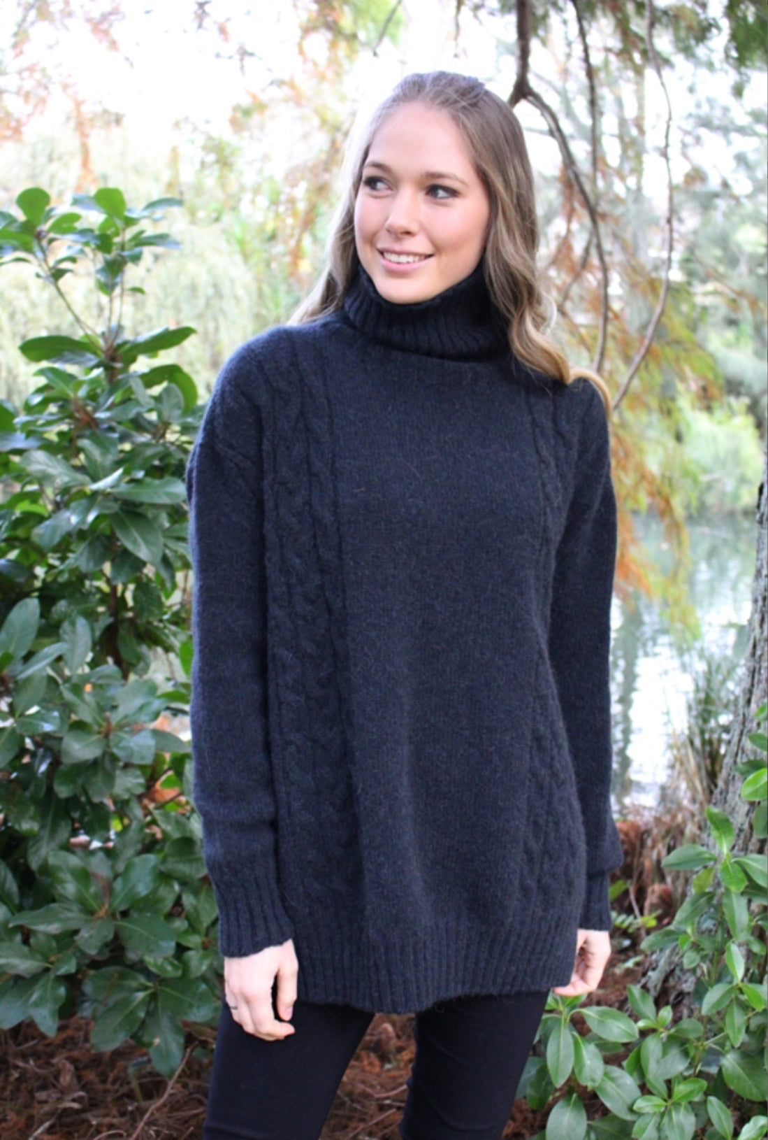 Lothlorian Alpaca Cable Jumper Oversized - Slate - LAST - SizeXL (16/18)