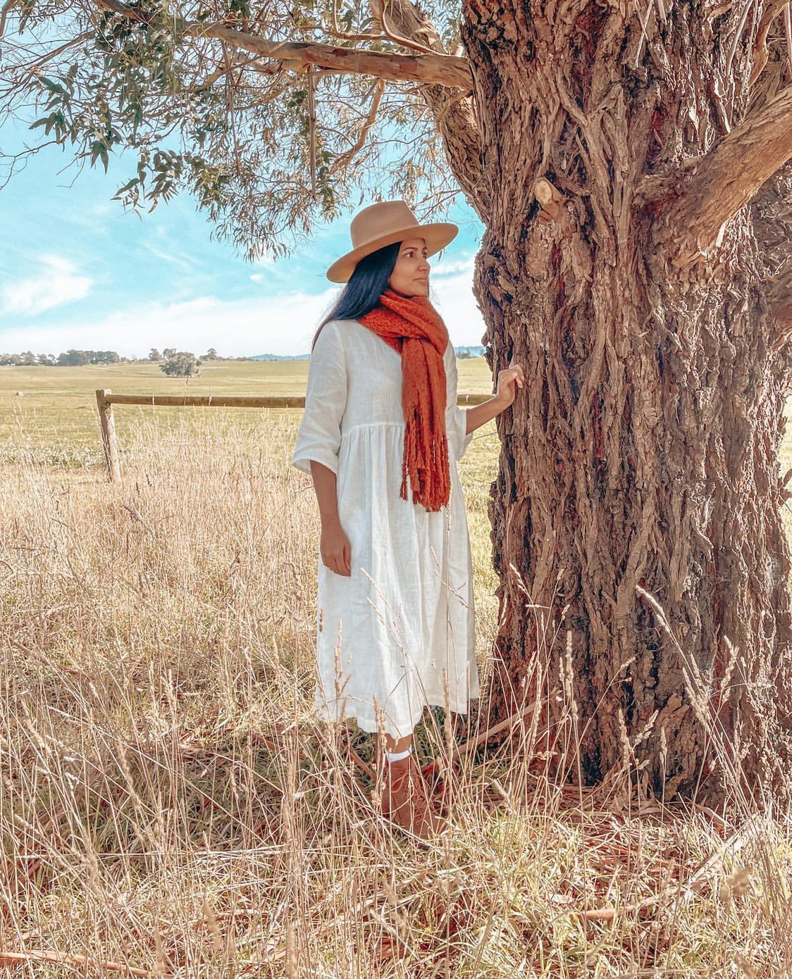 Ecolena 'Bec' Lithuanian Linen Dress -  White - LAST - Size XS