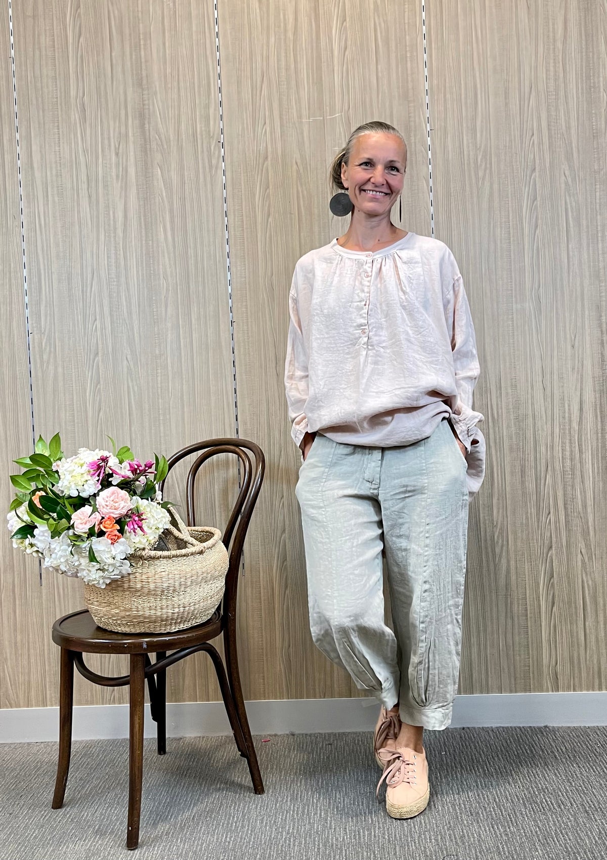 Montaigne ‘Paysanne’ Oversized Linen Shirt - One Size - Various Colours