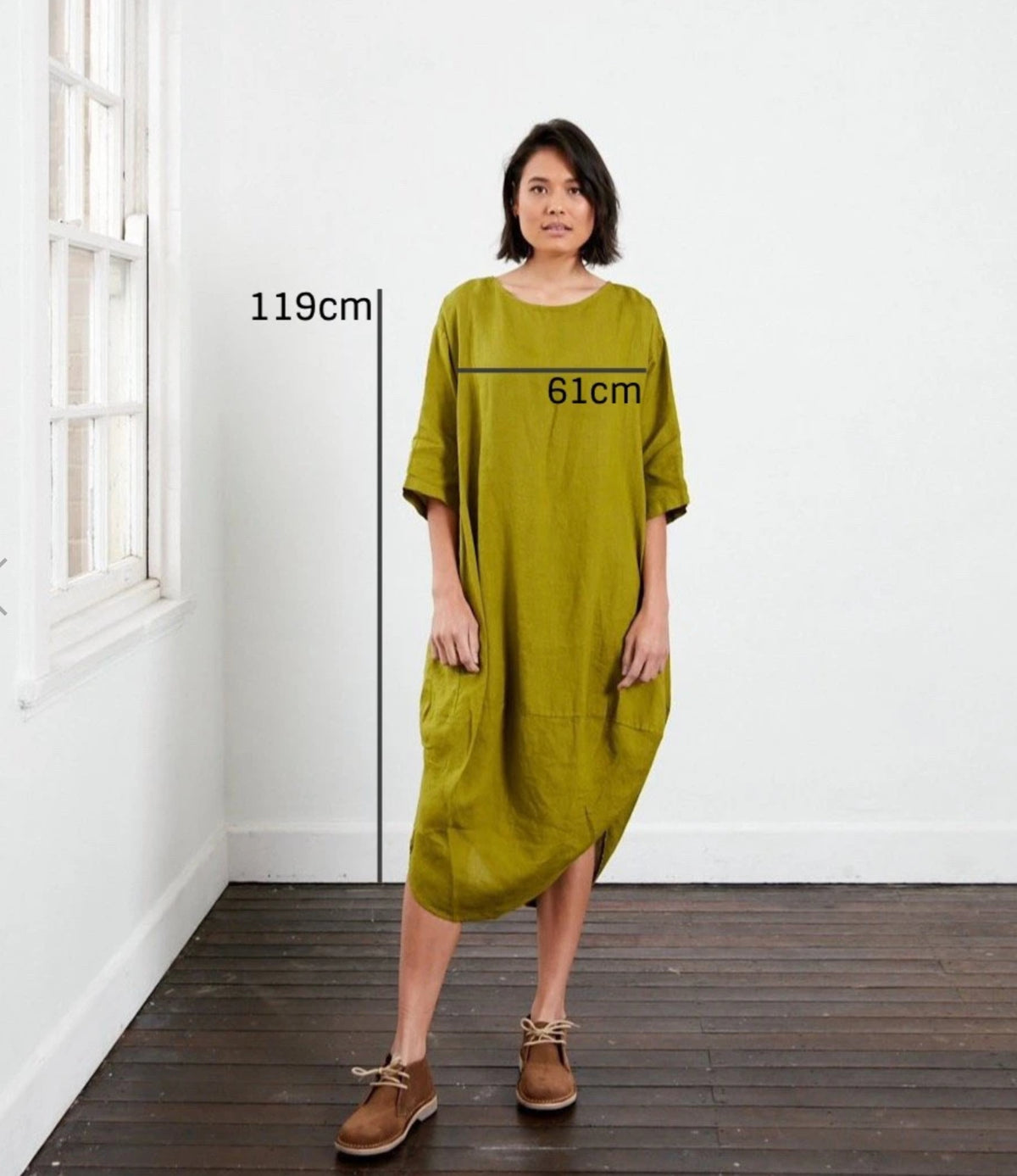 Montaigne Casual Scallop Hem Linen Dress - One Size Fits 8-18 - Various Colours