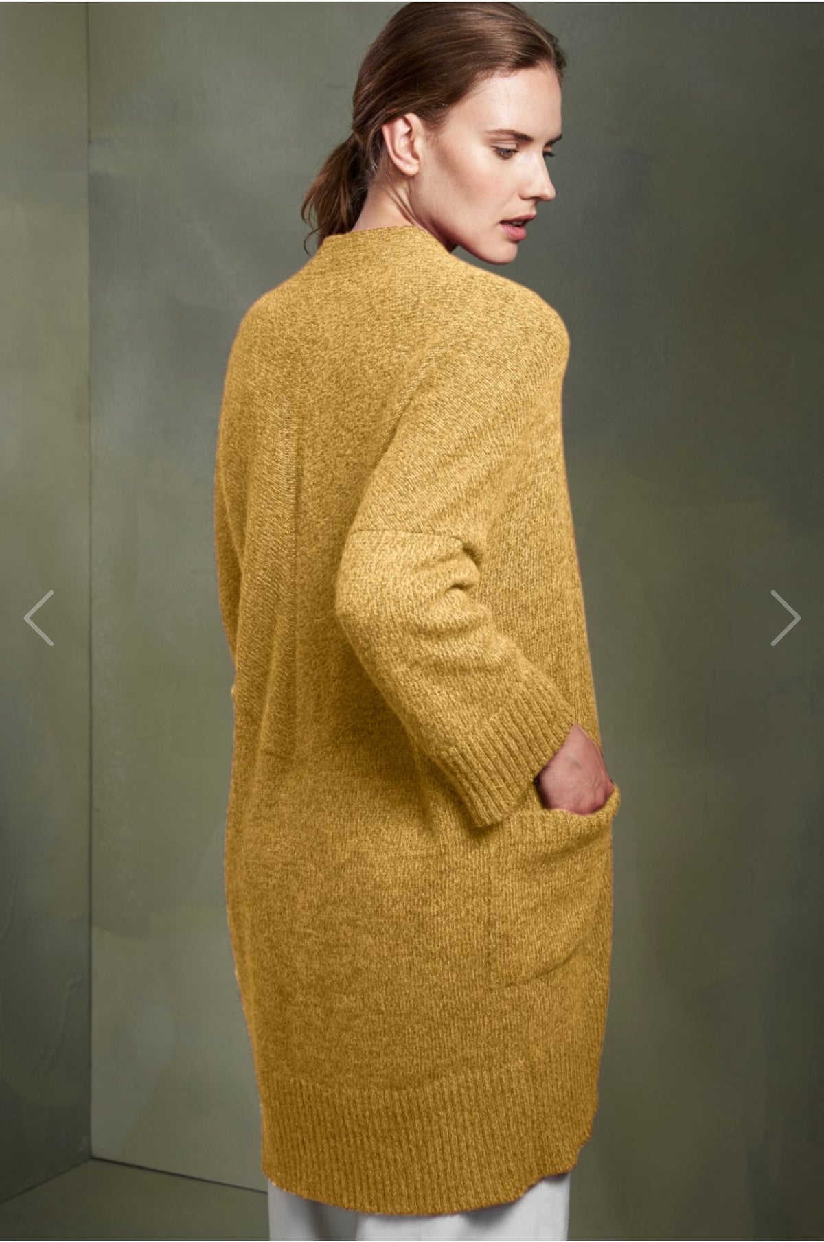 KUNA ‘Tila’ Baby Alpaca Long Cardigan - Mastard