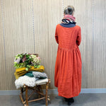 Ecolena 'Bec' Lithuanian Linen Dress -  Brick
