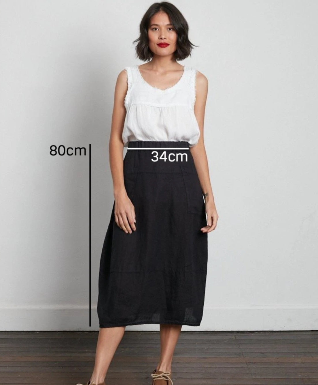 Montaigne 'Tulip' Linen Midi Skirt - One Size Fits 6-12 - Various Colours