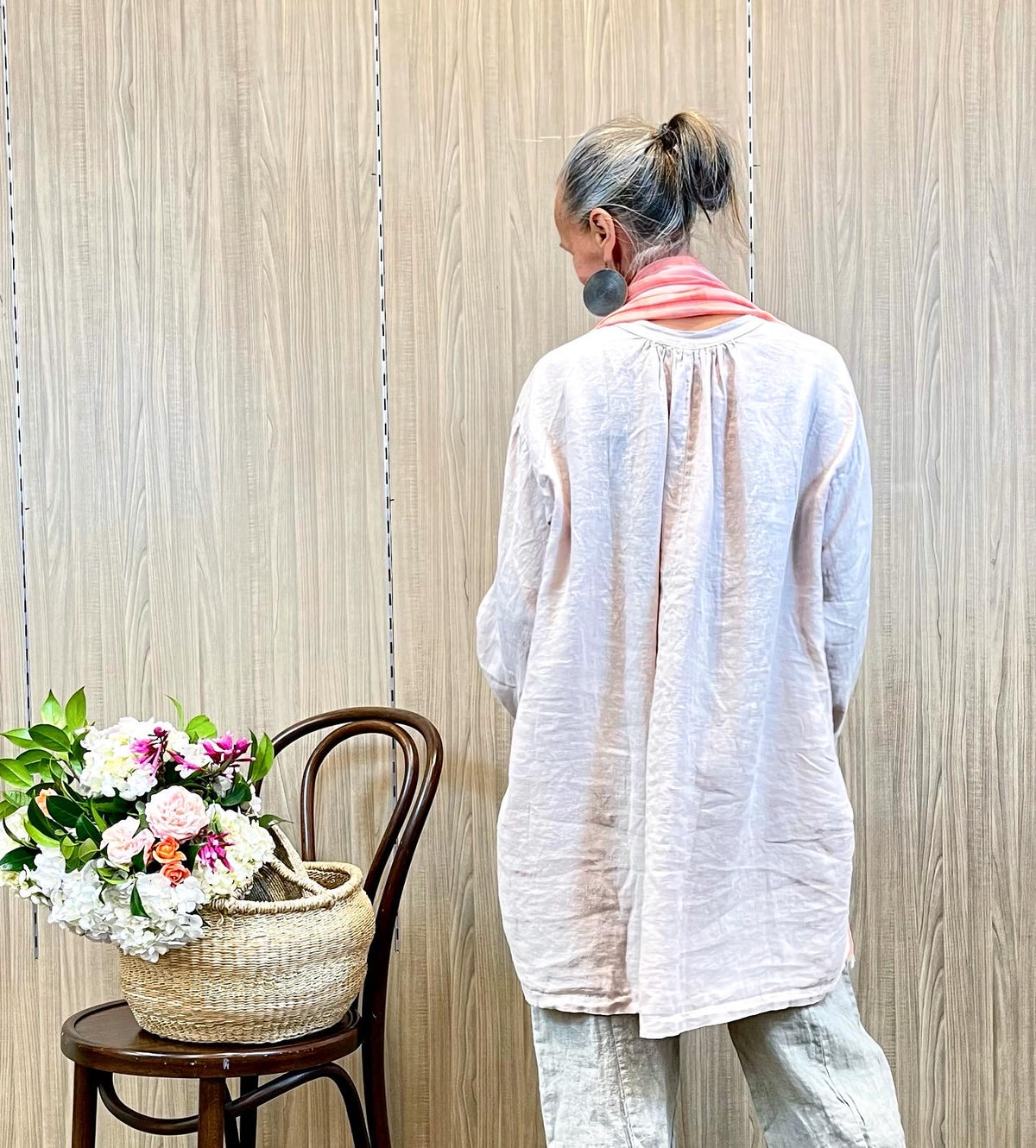 Montaigne ‘Paysanne’ Oversized Linen Shirt - One Size - Various Colours