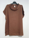 Montaigne European linen short sleeve top with semi cowl neck - Various Colours