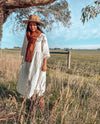 Ecolena 'Bec' Lithuanian Linen Dress -  White