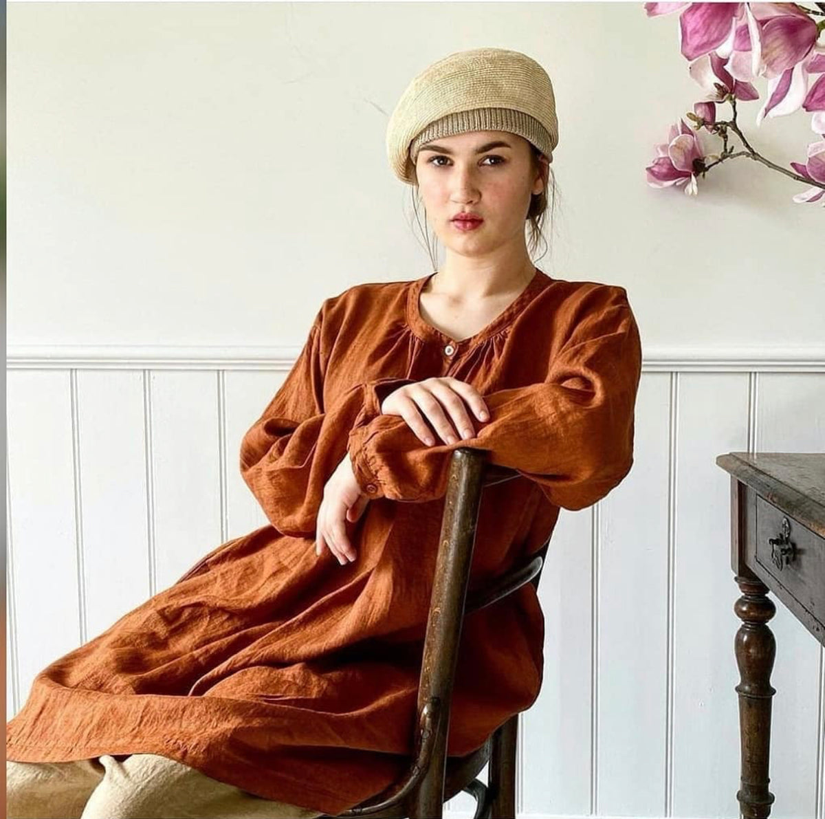 Montaigne ‘Paysanne’ Oversized Linen Shirt - One Size - Various Colours