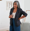 Montaigne ‘Saint-Cloud’ Relaxed Fit Linen Blazer With Raw Edge Pockets - LAST ONE - Petrol