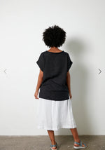 Montaigne European linen short sleeve top with semi cowl neck - Various Colours