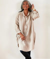 Montaigne ‘Riviera’ Long Sleeve Linen Shirt Tunic - One Size - Various Colours