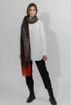 ‘Rabea’ Merino Scarf - Brown/ Black/ Red