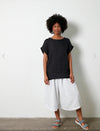 Montaigne European linen short sleeve top with semi cowl neck - Various Colours