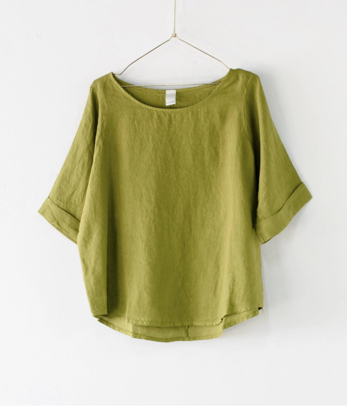 Montaigne ‘Sérénité’ Curved Hemline Linen Top - Various Colours