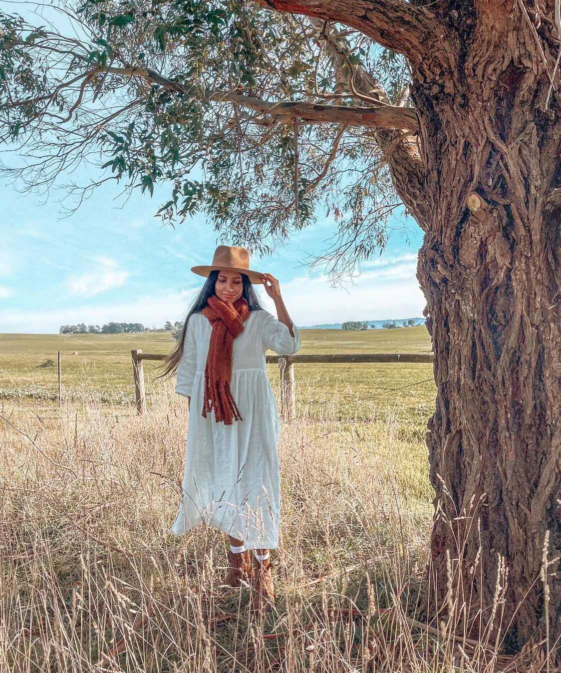 Ecolena 'Bec' Lithuanian Linen Dress -  White - LAST - Size XS